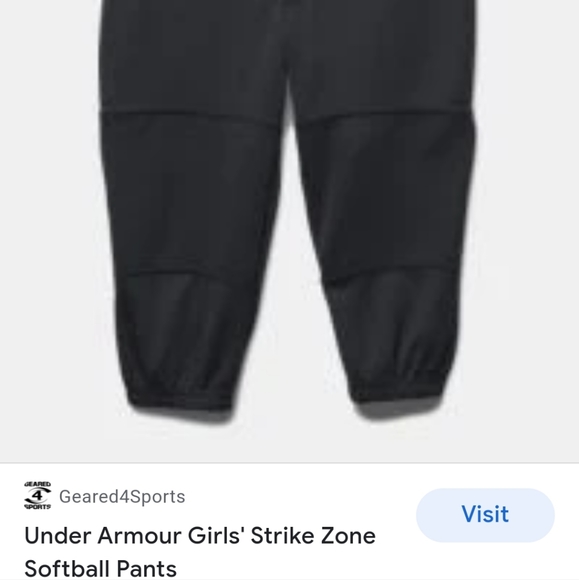 Under Armour Girl's Strike zone Softball Pants Size small - Picture 9 of 10